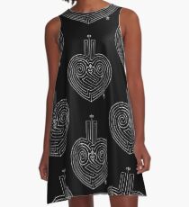 Love is a Labyrinth (Black & White Edition) A-Line Dress