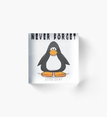 Club Penguin Never forget Acrylic Block