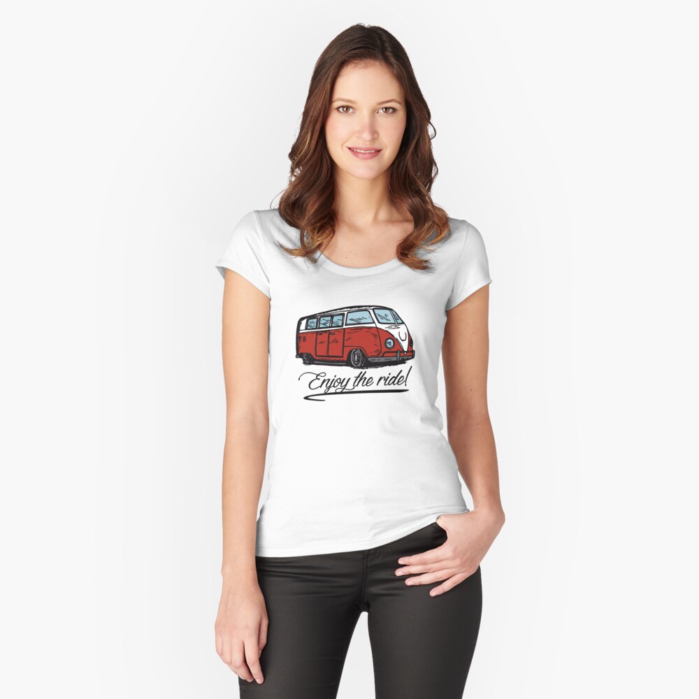 Disfruta el viaje Camiseta entallada de cuello ancho
