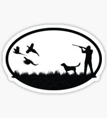 Vintage Pheasant Hunting Illustration Sticker