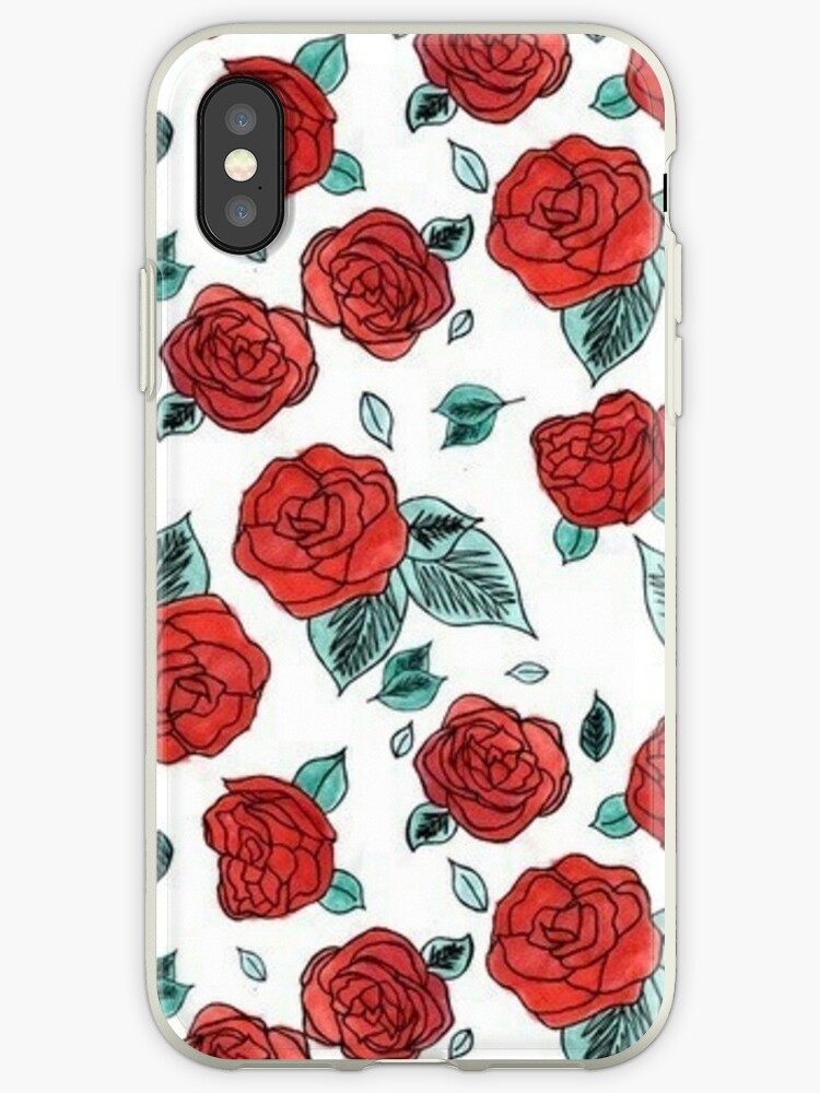 \u0027Indie/Boho Red Rose/Floral Aesthetic\u0027 iPhone Case by arealprincess