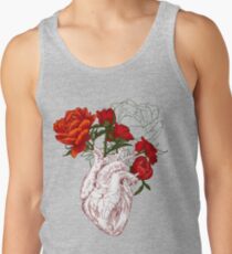 drawing Human heart with flowers Tank Top