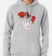 Zeichnen Menschliches Herz mit Blumen Hoodie