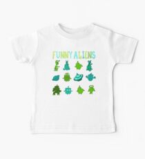 Kid-Drawn Funny Aliens Kids Baby Tee