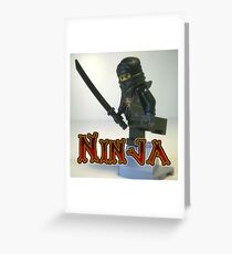 Black Ninja Custom Minifigure Greeting Card