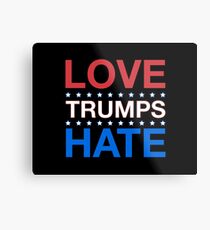 Love Trumps Hate - LoveTrumpsHate - #LoveTrumpsHate - Red White Blue Metal Print