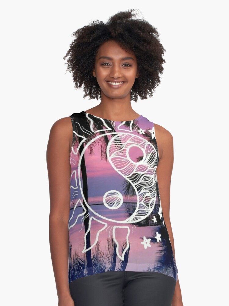 Indie Aesthetic Line Art Sleeveless Top By Arealprincess Redbubble