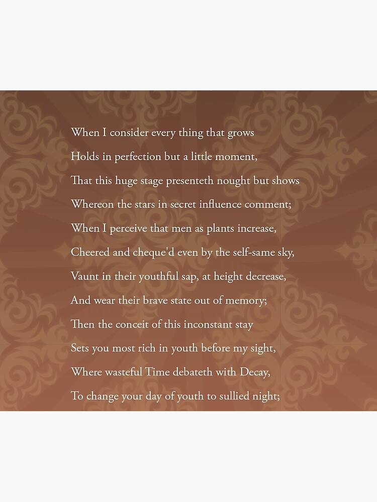 shakespeare sonnet 15 shakespeare sonnet 15
