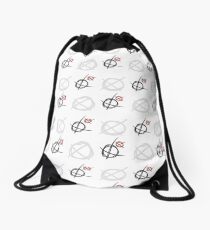 operator symbol pattern (white) Drawstring Bag