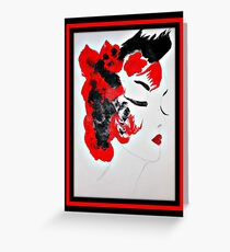 Funky Geisha Girl Greeting Card