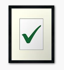 Green check mark Framed Print