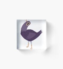 Facebook Funny Purple Bird Acrylic Block