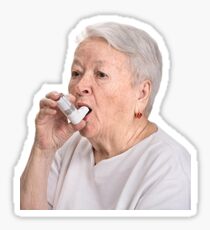 inhaler lady Sticker