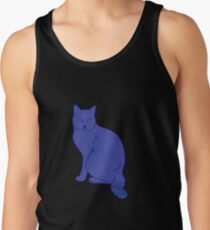 Watercolor Floral and Cat Tank Top