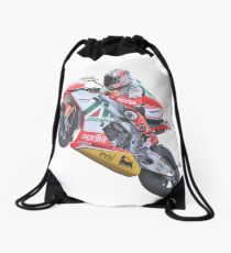 Bike race heroes in action - 'Max Biaggi' Drawstring Bag