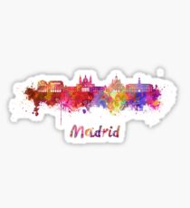 Pegatina Horizonte de Madrid V2 en acuarela