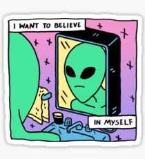 Unconfident Alien Sticker
