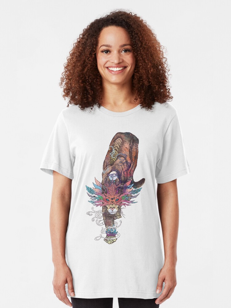 Alternate view of Journeying Spirit (Mountain Lion) Slim Fit T-Shirt