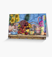 Rambutton, Eggs & Sunflower Greeting Card