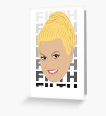Tarjeta de felicitación Kim Woodburn: limpiadora de televisión británica y celebridad