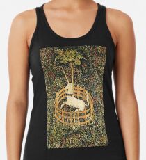 UNICORN AND GOTHIC FANTASY FLOWERS,FLORAL MOTIFS Women's Tank Top