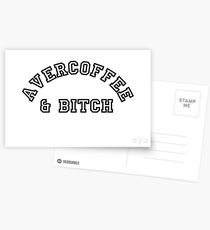AVERCOFFEE & BITCH: Black logo Postcards