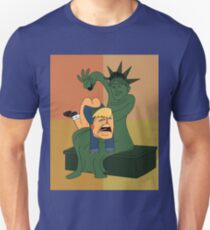 Toddler Trump Getting Spanked by the Statue of Liberty Slim Fit T-Shirt
