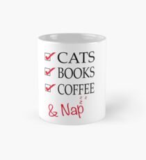 Katzen Bücher Kaffee & Nap Tasse (Standard)