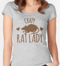 CRAZY RAT LADY Women's Fitted Scoop T-Shirt