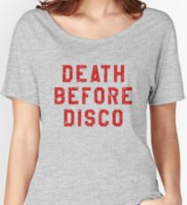 DEATH BEFORE DISCO (STRIPES) Women's Relaxed Fit T-Shirt