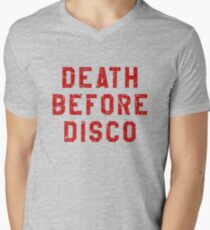 DEATH BEFORE DISCO (STRIPES) Men's V-Neck T-Shirt