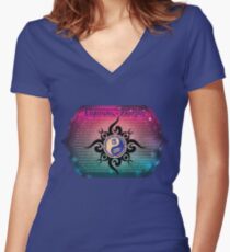 East West Astrology Aquarius-Dragon Women's Fitted V-Neck T-Shirt