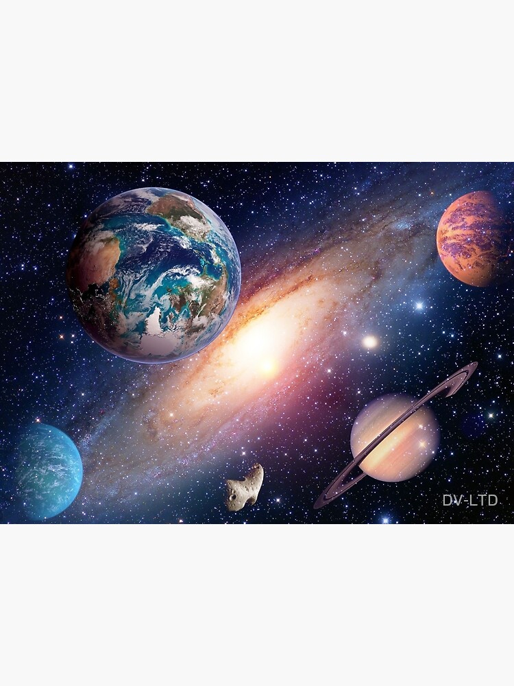 Planets Solar System Earth Sun Saturn Milky Way Metal Print