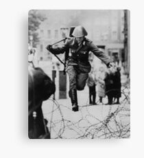 Leap to Freedom (East German Soldier) Canvas Print