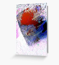 red and blue, through the glass Greeting Card