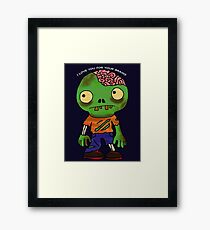 Zombie loves brains Framed Print
