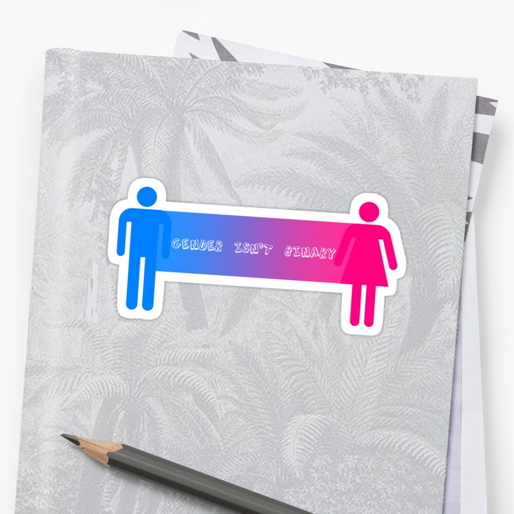 Gender Isn T Binary Gender Spectrum Graphic Stickers Sticker By Jack The Lion Redbubble