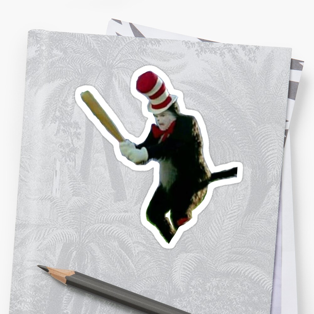 Chat Dans Le Chapeau Meme Stickers Par Meme Maker Redbubble