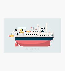 Minimalist Jacques Cousteau's Research Vessel Calypso Photographic Print