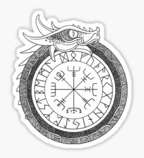 Jörmungandr Encircling Compass Sticker