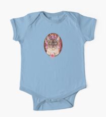Burmesische Katze und Rose Baby Body Kurzarm