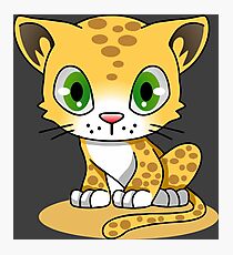 Cute Funny Cartoon Silly Pussy Cat Character Doodle Kitten Drawing Photographic Print