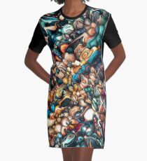 Abstract Texture And Colors Graphic T-Shirt Dress