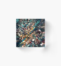 Abstract Texture And Colors Acrylic Block