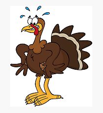 Cute Funny Cartoon Silly Thanksgiving Turkey Character Doodle Animal Drawing Photographic Print