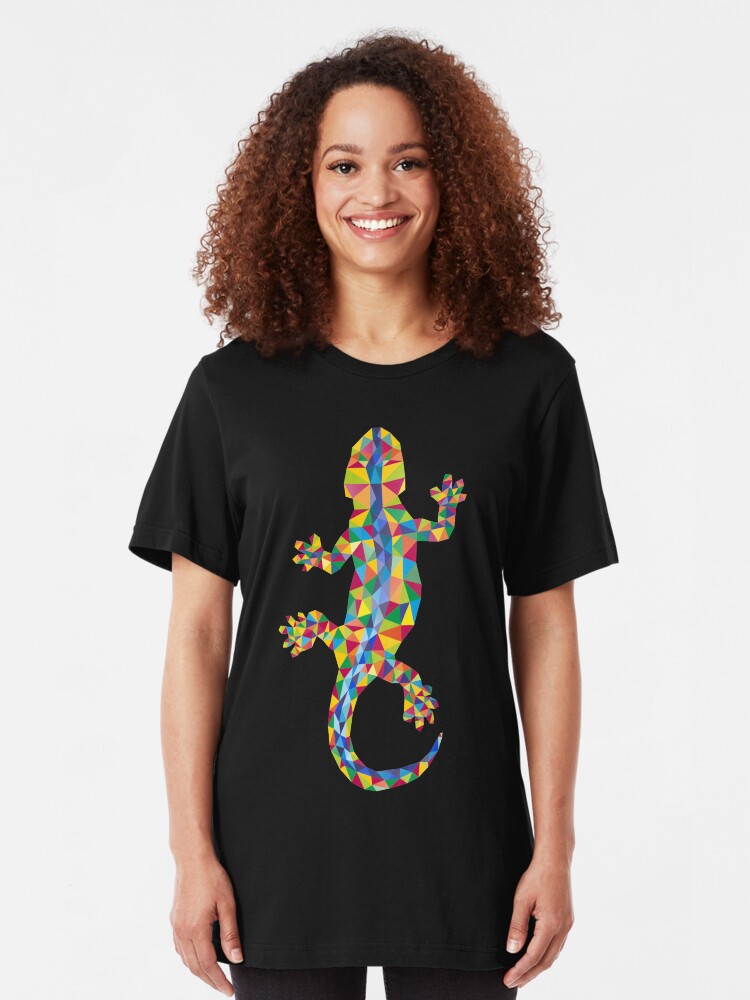 Alternative Ansicht von Vivid Barcelona Stadt Eidechse Slim Fit T-Shirt