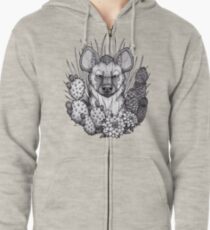 Sudadera con capucha y cremallera Hiena y plantas áridas