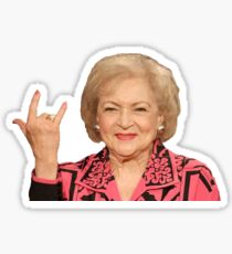 betty white rock on Sticker