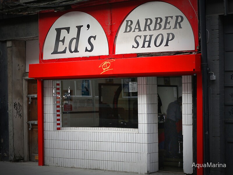 "Ed's Barber Shop" by AquaMarina Redbubble