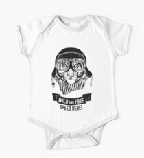 Wild tiger with motorcycle helmet Perfect gift for bikers One Piece - Short Sleeve